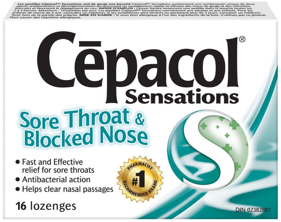 CEPACOL® Sensations Sore Throat & Blocked Nose Lozenges (Canada)